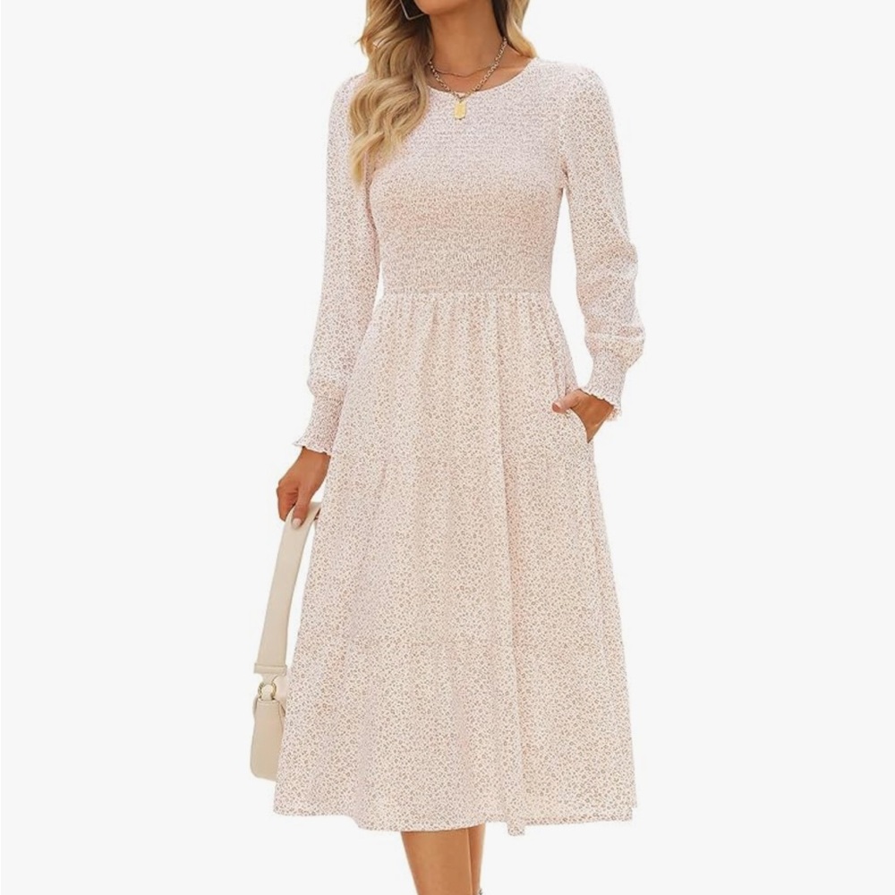 Women’s smocked Boho Midi dress